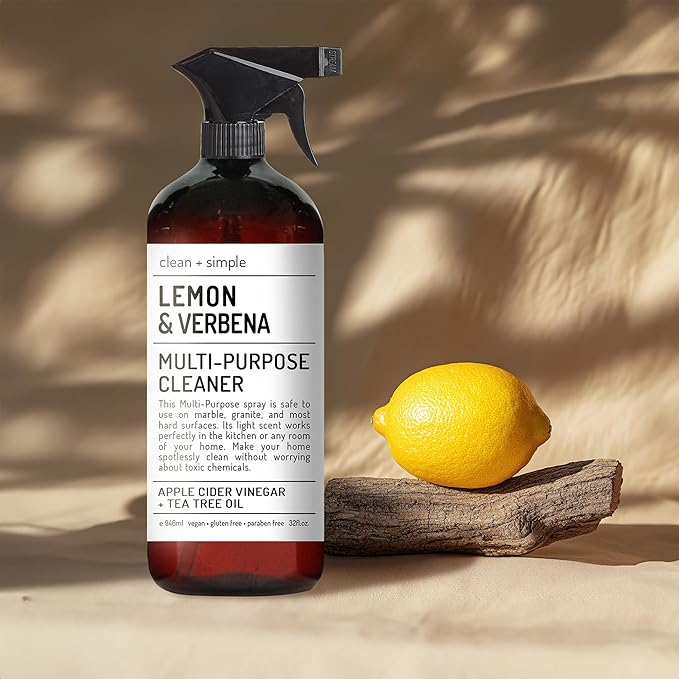 Nettoyants multi-usages simples et efficaces | Avec vinaigre de cidre de pomme, romarin et huile d'arbre à thé | Lot de 4 bouteilles de 94 cl | Home and Body Company