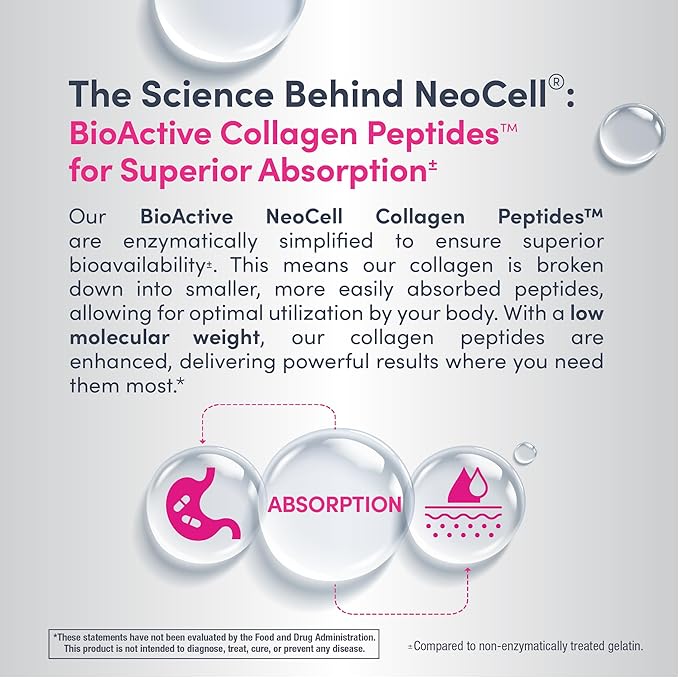 NeoCell Collagen Peptides Pills | 360 Caplets | with Vitamin C | Supplement for Women and Men