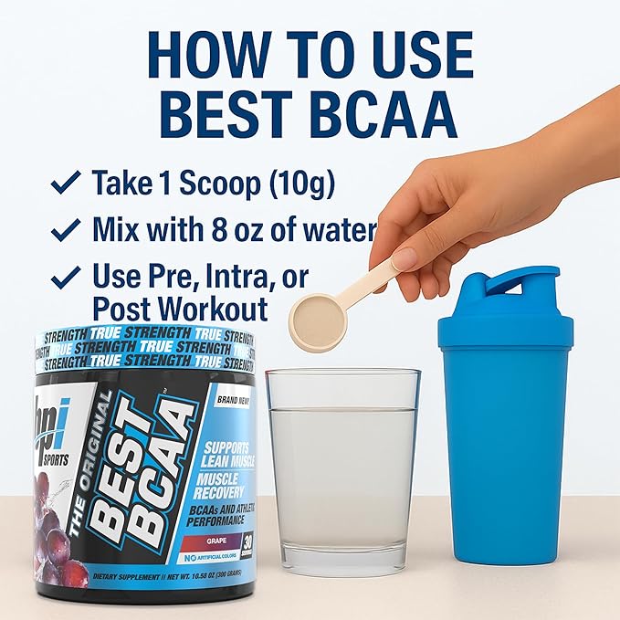 BPI Sports Best BCAA Powder - Muscle Recovery Support - Branched Chain Amino Acids | Building Blocks of Protein and Muscle - Post Workout Recovery - Hydration - Grape