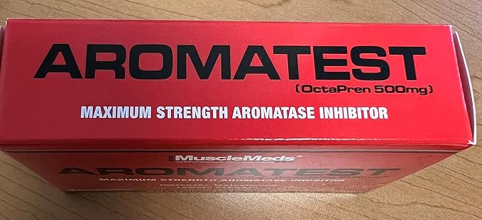 MuscleMeds AROMATEST Testosterone Booster & Aromatase Inhibitor, Lowers Estrogen, Supports Muscle Building & Strength, Anti-Aging Hormone Replacement for Men, 30 Liquid caps