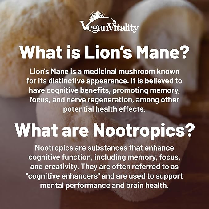 Pack Équilibre Cerveau & Corps Vegan Vitality : 120 Gélules de Champignon Crinière de Lion Nootropique pour le Soutien Cérébral et 60 Gélules de Vitamine D3 + K2 Végane 4000 UI (100 µg)