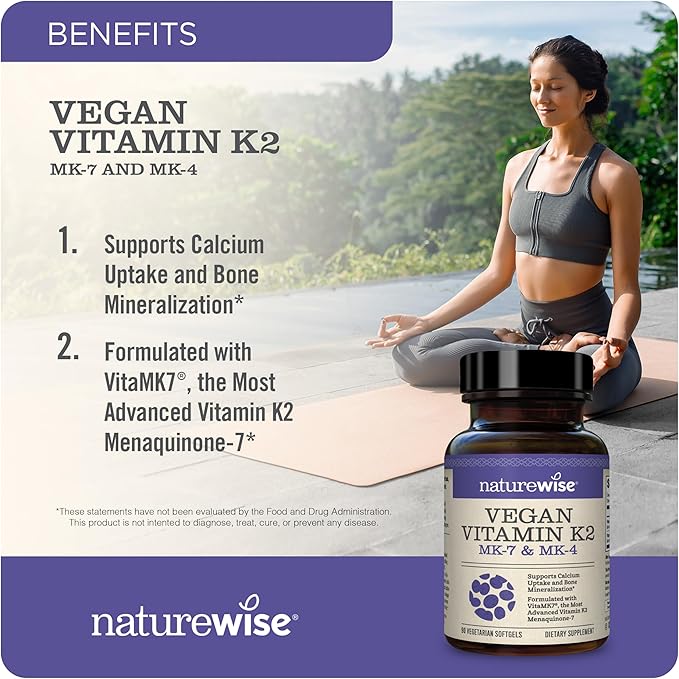 NatureWise Vitamin D3 5000IU (125mg) 360 Count + Vitamin K2 MK-7 100mcg and MK-4 500mcg 90 Count - Bundle for Bone & Heart Health - Gluten Free, Non-GMO, Halal Gelatin- 1 Year Supply