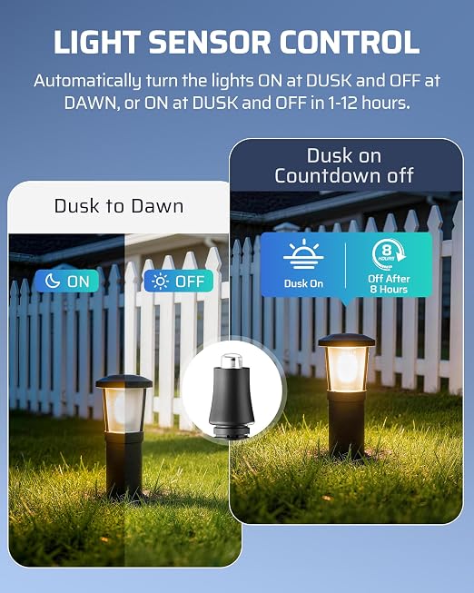 DEWENWILS 200W Low Voltage Transformer with 3 Independent Control Outputs, Landscape Transformer with Timer and Photocell Sensor, 120V AC to 12V/14V AC, Weatherproof, ETL Listed