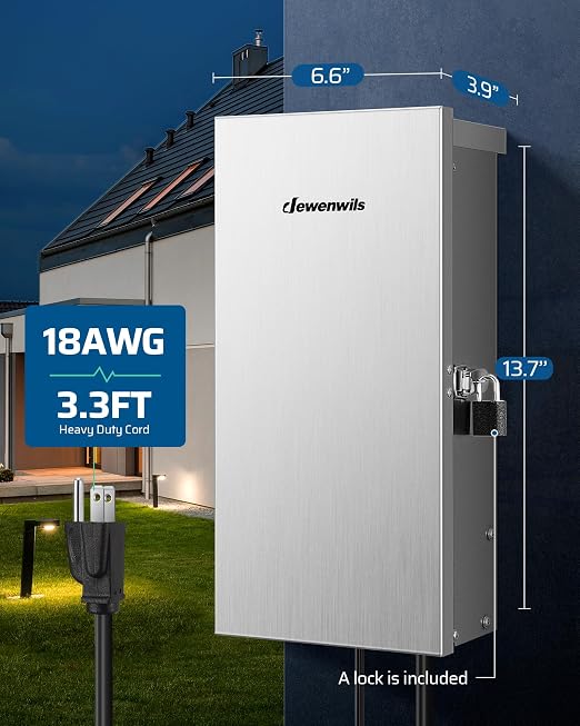 DEWENWILS 300W Wi-Fi Low Voltage Landscape Transformer with 3 Zones, 2.4Ghz Smart Low Voltage Transformer for Outdoor Lights, 120V AC to 12V/14V AC, Work with Alexa & Google Assistant, FCC Listed