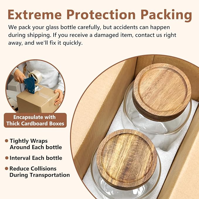 KEYWING 100 fl.oz Large Glass Storage Containers with Lids, 2 Pack Airtight Food Storage Containers, Pantry Organizer for Flour, Sugar, Rice, Eggs, Cereal, Cookies