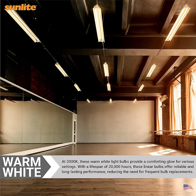 Sunlite F32T8/SP830 T8 Linear Fluorescent Lamp, 32 Watts, 3050 Lumens, 3000K Warm White, Medium G13 Bi Pin Base, High Performance Straight Tube, 30 Pack