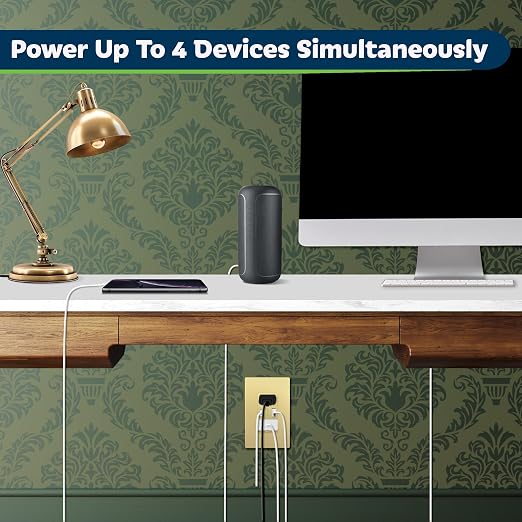 TOPGREENER USB Outlet, 4.2A Type C & Type A Wall Outlet, 15 Amp Tamper Resistant Receptacle Plug, Screwless Wall Plate Included, UL Listed, TU21536AC-GDWSI-2PCS, Gold, 2 Pack