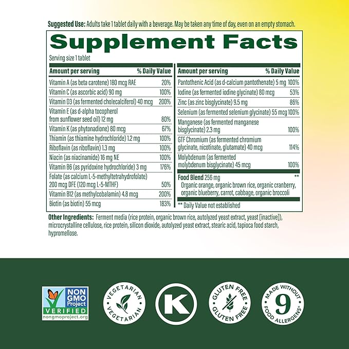 MegaFood, Women Over 55 One Daily, Supports Optimal Health and Wellbeing, Multivitamin and Mineral Dietary Supplement, Vegetarian, 60 tablets (60 servings)