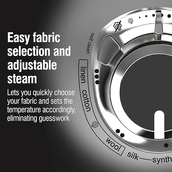 CHI Steam Iron for Clothes, Professional Grade, Titanium Infused Soleplate, 400+ Steam Holes, 1700 Watts, 3-Way Auto Shutoff, 8' Retractable Cord, Black/Chrome