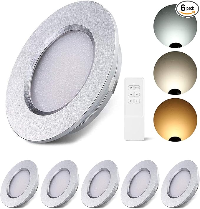ALOVECO LED RV Ceiling Interior Lights, 12V LED Lights for RV 2700-6000K 12V Recessed Lights Remote Control Dimmable Waterproof Camper Interior Lighting for Boat Motorhome Yacht 6 Packs