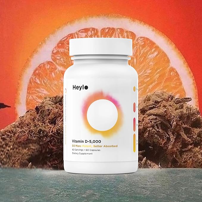 ヘイロー ビタミンD3 5000 IU (125 mcg) – 免疫サポート、骨の健康、気分のための高効能ビタミンDサプリメント – 60カプセル (2ヶ月分) – 飲みやすい、非遺伝子組み換え、グルテンフリー、米国製