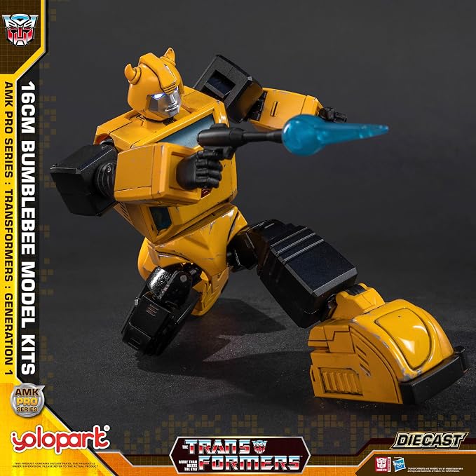 YOLOPARK Transformers G1 Bumblebee Action Figure-Diecast Version,AMK PRO Series 6.3 Inch Highly Articulated Transformer Toys for Ages 15 and Up,Non-Converting Bumblebee Model Kit