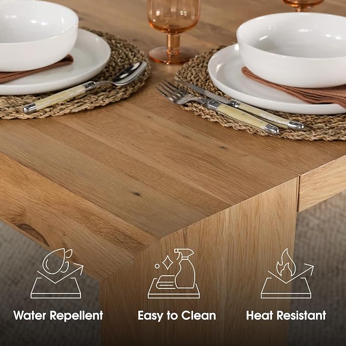 Transformer Table - Solid Wood Extendable Dining Table, Seats 2-12, Expandable Dining Room Table, Space-Saving Furniture, Expandable Dining Furniture, Natural (Table Only)