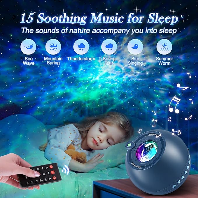Galaxy Projector for Bedroom Star Projector for Bedroom,15-Color 15 White Noise Sound Machine for Sleep Galaxy Light Projector for Bedroom,Bluetooth Ceiling Star Lights for Bedroom,Teen Girl Gifts Boy