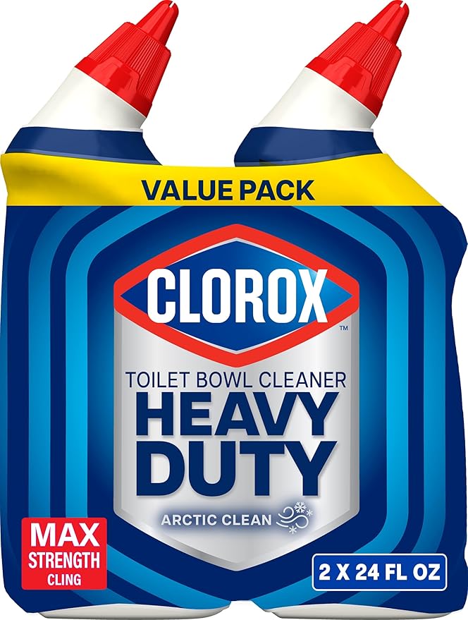Nettoyant pour cuvette de toilettes Clorox, détachant puissant et anti-calcaire, parfum Arctic Clean, 710 ml, lot de 2