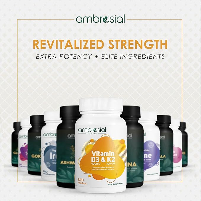 AMBROSIAL Vitamin D3 & K2 Tablets Pack of 1-120 Tablets