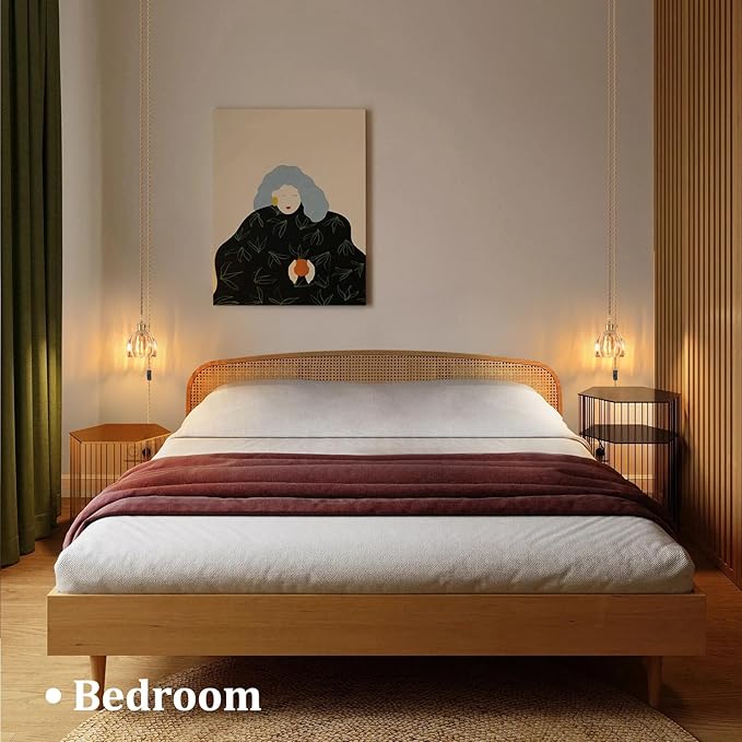 Shenmoyl Plug in Pendant Light Hanging Light Fixture Corded On/Off Switch Brass Pendant Light with Amber Tulip Glass Lampshade for Bedroom Living Room Kitchen Island
