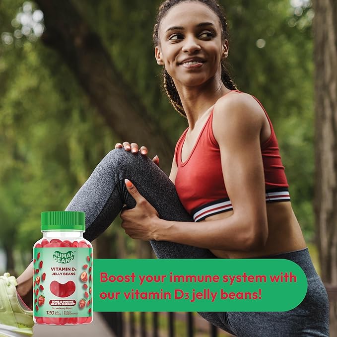 Gummies de Vitamine D3 en gelée pour Adultes, Soutien Immunitaire, 2000 UI Vitamine D, Compléments Alimentaires Végétariens, 120 Bonbons en gelée saveur Fraise Explosive, Casher