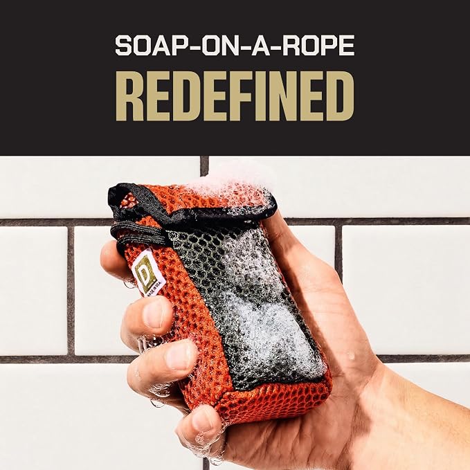Duke Cannon Tactical Scrubber Soap Pouch - U.S. Military-Grade, Coarse and Soft Mesh, 550 Paracord, Shower Hygiene Essential for Men's Bar Soap - 4 Pack