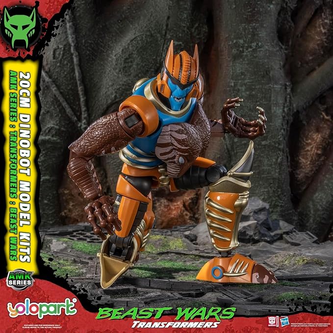 YOLOPARK Transformers Beast Wars Dinobot Action Figure,AMK Series 7.87 Inch Highly Articulated Transformer Toys with Eye Effect & Spinning Sword,No Converting