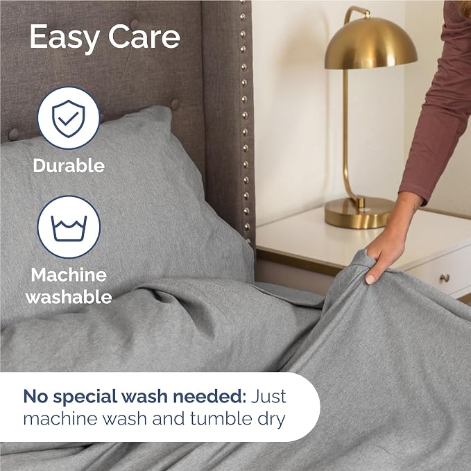 Full 6 Piece Sheet Set - Comfy Breathable & Cooling - Soft Hotel Luxury Bedding Set with 8-16 Inch Deep Pockets - 1 Flat & 1 Fitted Sheet & 4 Pillowcases - Wrinkle Free & Easy Care - Heathered Grey