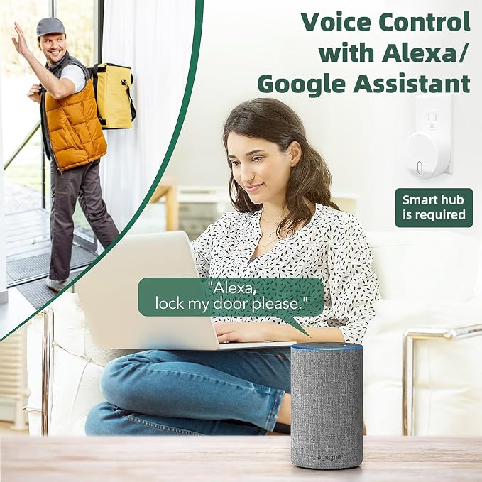SECURAM Smart Home Hub, WiFi Bridge for SECURAM Touch Smart Fingerprint Door Lock for Voice Control and App Remote Control, Compatible with Voice Intelligent Assistant