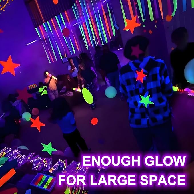 8 Pack 40W LED Black Light Bar, Black Lights Light Up 4000ft² with Switch+Plug+6ft Cord, for Glow Party Supply, Halloween, Bedroom, Body Paint, Fluorescent Party