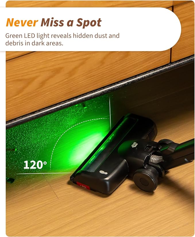 ElecKeys 650W Cordless Vacuum Cleaner for Home, Pet Hair & Hardwood Floors, 55KPa Lightweight Vacuum Cleaners with 65 Mins Runtime, Self-Standing, Foldable Tube, Charging Dock & Anti-Tangle Brush