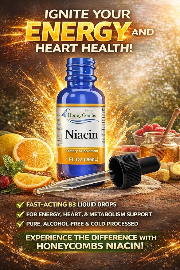 Vitamine B3-Niacine 80 mg Équivalent Niacine Gouttes – Gouttes de Niacine Liquide Vitamine B – Supplément de Niacine Sans Alcool, Sans OGM 30ml