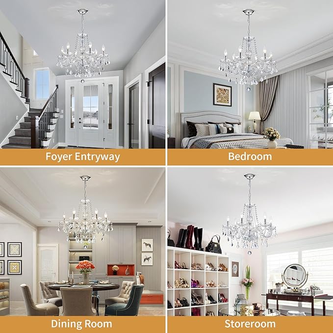 Crystal Chandelier Light Fixture, Modern K9 Crystal Chandelier Dining Room Light Fixture, Crystal Pendant Ceiling Light for Bedroom Modern Lighting Fixture for Living Room Kitchen Island Hallway