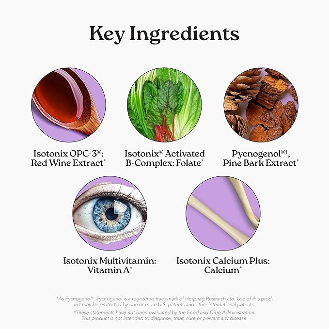 Isotonix® Daily Essentials Multivitamin Powder Packets – 4-in-1 Formula with Multivitamin, Activated B-Complex, Calcium Plus & OPC-3 with Pycnogenol® – Isotonic Delivery – Gluten Free-30 Packets