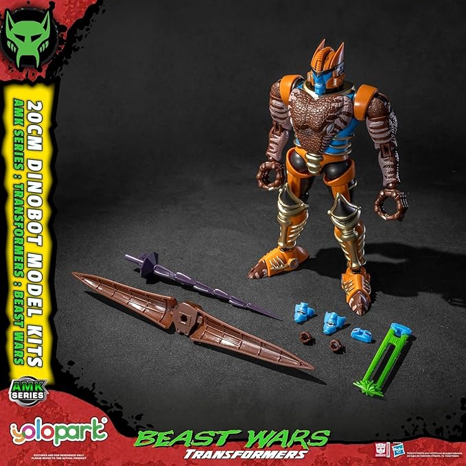YOLOPARK Transformers Beast Wars Dinobot Action Figure,AMK Series 7.87 Inch Highly Articulated Transformer Toys with Eye Effect & Spinning Sword,No Converting