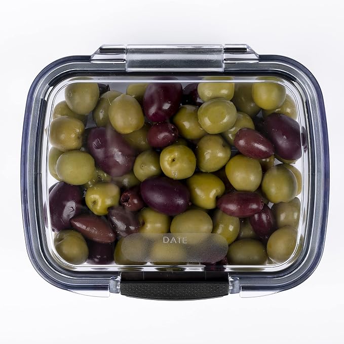 Progressive Prokeeper + Deli Storage Set: Air-Tight Silicone Sealed Containers w Grooved Bottom, Dry Erase Lid, BPA-Free, Stackable, Keeps Meats & Cheeses Fresh Longer, PKS-705C Mini Deli 0.69L