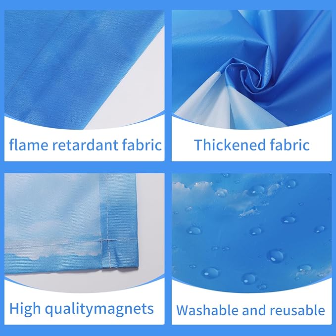 Torixqi 8 Pcs Fluorescent Light Covers for Ceiling Lights Classroom, Magnetic Light Filters, Fluorescent Light Diffuser Covers for Office, Hospitals, Home 4 x 2 Feet (Blue sky and white clouds)