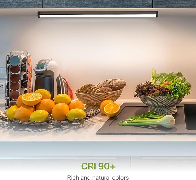 ASD Swivel LED Under Cabinet Lighting Plug in or Hardwired 24 Inch, Dimmable Under Cabinet Lights with High/Low/Off Switch, 3CCT 2700K-4000K, Linkable Under Counter Lights for Kitchen, Bronze, ETL