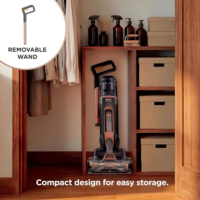 Shark CarpetForce Ultra Upright Carpet Cleaner with HairPro, PowerFins Brushroll, Two Cleaning Modes, Deep Clean Ultra Solution, Powerful Stain and Odor Removal, Copper, EX551