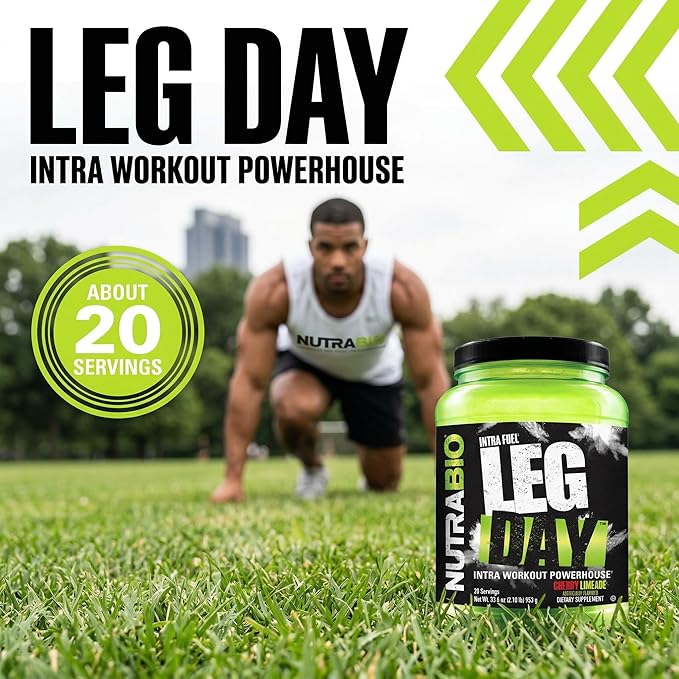 NutraBio Leg Day Intra Workout Powder – Advanced Carb Supplement with Cluster Dextrin & Electrolytes – Carb Powder with EAAs/BCAAs – Cyclic Dextrin for Performance – Cherry Lime, 20 Servings
