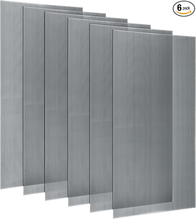 Pushglossy 6 Pack 23.75" x 47.75" x 0.2" Fluorescent Light Covers Classroom Office Diffuser Panels for 2x4ft Drop Ceiling Light Fixture Polycarbonate Replacement Cover for Hospital Home (Clear Black)