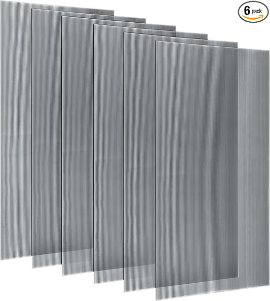 Pushglossy 6 Pack 23.75" x 47.75" x 0.2" Fluorescent Light Covers Classroom Office Diffuser Panels for 2x4ft Drop Ceiling Light Fixture Polycarbonate Replacement Cover for Hospital Home (Clear Black)