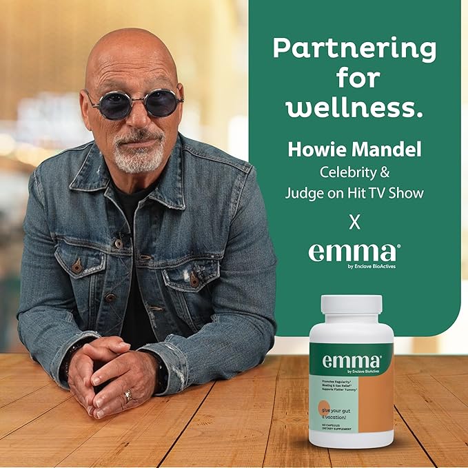 Emma Gut Health Doctors Endorsed Supplement - 60 Capsules - Relief from Gas and Bloating, Repairs Leaky Gut with Magnesium, Berberine, Vitamin D, Quercetin & More - Gut Health & Colon Cleanse Formula