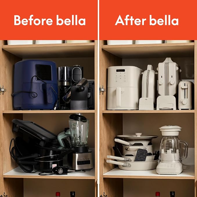 bella 4 Slice Slim Toaster, Fits-anywhere™ Kitchenware, 6 Setting Shade Control with Reheat & Cancel Buttons, Fits Sourdough, 10” Long Slot, Anti Jam & Auto Shutoff, 900 Watt, Blossom