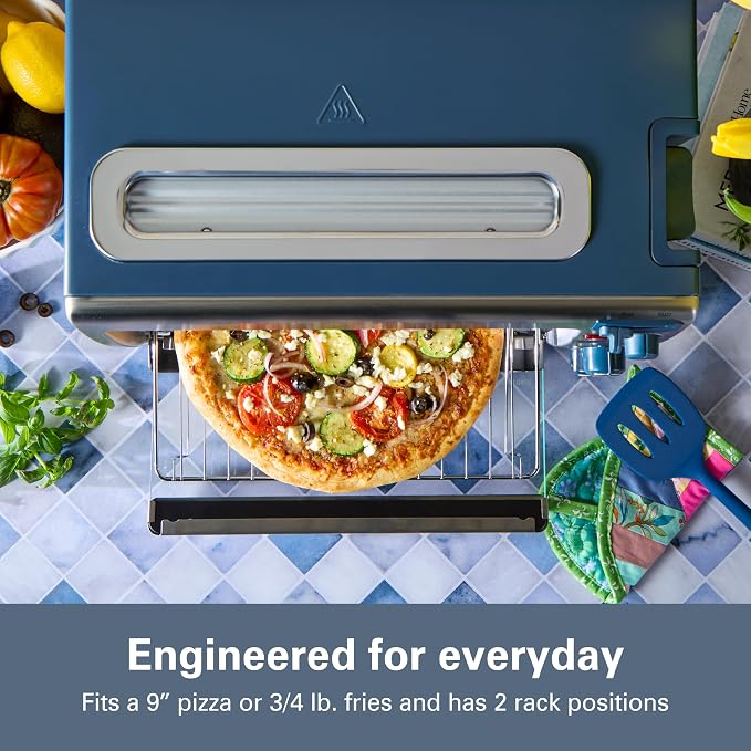 Hamilton Beach 2-in-1 Countertop Toaster Oven and Long Slot 2 Slice Toaster, 60 Minute Timer and Automatic Shut Off, Shade Selector, Kitchen Makeover Blue & Stainless Steel (31158)