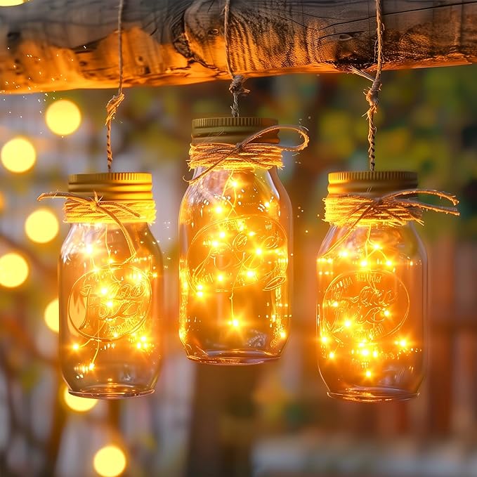 Minetom Fairy Lights Plug in, 33Ft 100 LEDs Waterproof Silver Wire Firefly Lights, Adaptor Included, Starry String Lights for Wedding Indoor Outdoor Christmas Patio Ramadan Decorations, Warm White