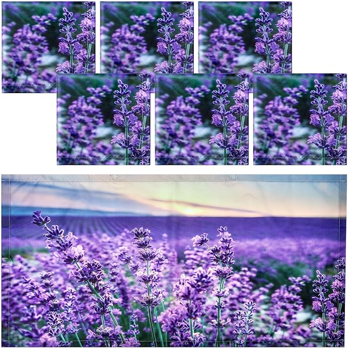 Hortsun 6 Pcs Fluorescent Light Covers - 4 x 2 Feet Magnetic Light Filters, Ceiling Lights Covers for Classroom Fluorescent Shade, Hospitals, School Office Cubicle Decor(Lavender)