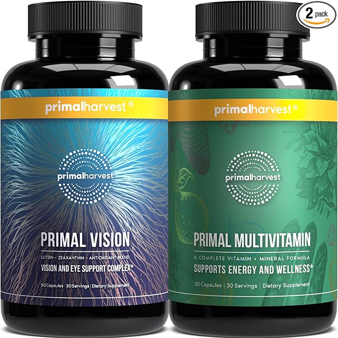 Primal Harvest Multivitamin & Primal Vision – Complete Support for Daily Wellness & Eye Health with Essential Vitamins & Nutrients