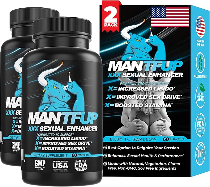 MANTFUP Daily Sexual Enhancer for Men | Boost Libido, Testosterone & Performance, Fast-Acting Enhancement | Potenciadores de Testosterona (2 Month)