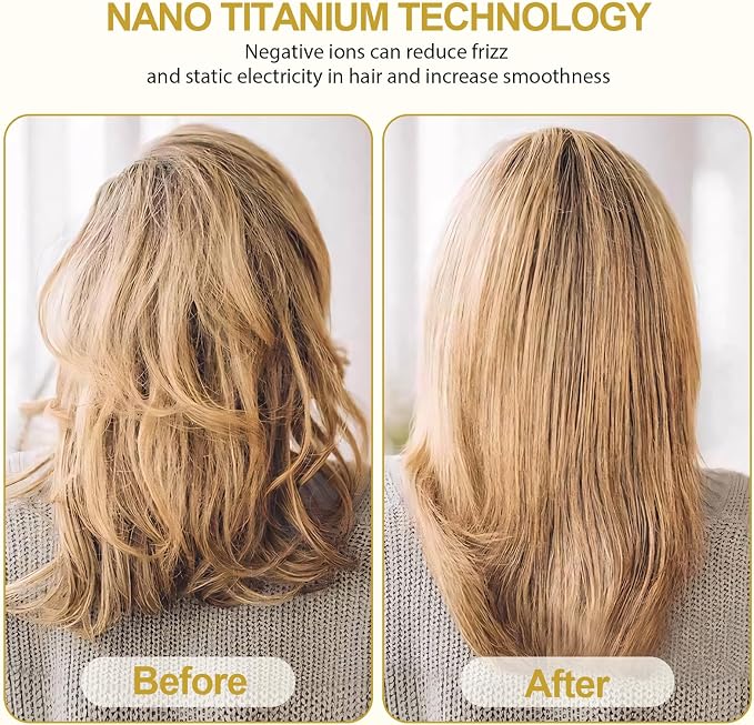 DAN Technology 2-in-1 Dual Voltage Hot Air Brush, Less Frizz & More Shine with Reduced Heat Damage, 2 Inch Oval Volumizer Blow Dryer Brush for Root Lift & Smooth Blowout, Ideal for All Hair
