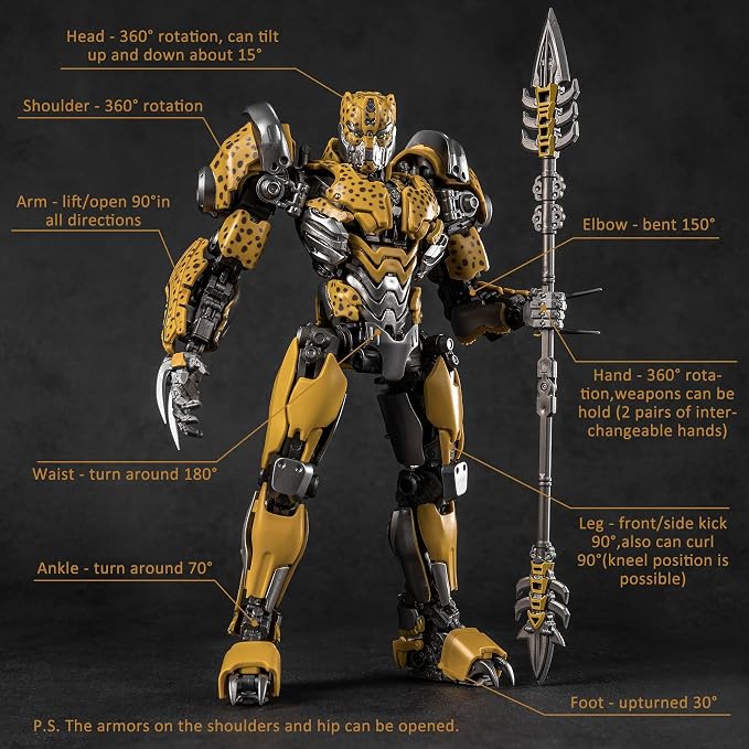 YOLOPARK Transformers Toys Rise of The Beasts Movie Cheetor Action Figure with Bumblebee’s Weaponry - Kids Ages 8 and Up,7.08 Inch