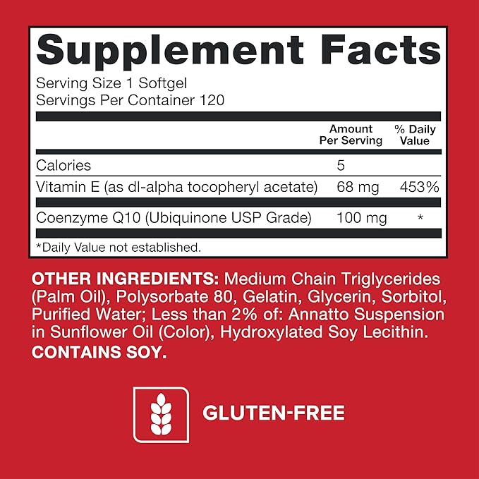 Qunol Ultra CoQ10 100mg, 3x Better Absorption, Patented Water and Fat Soluble Natural Supplement Form of Coenzyme Q10, Antioxidant for Heart Health, 120 Count Softgels