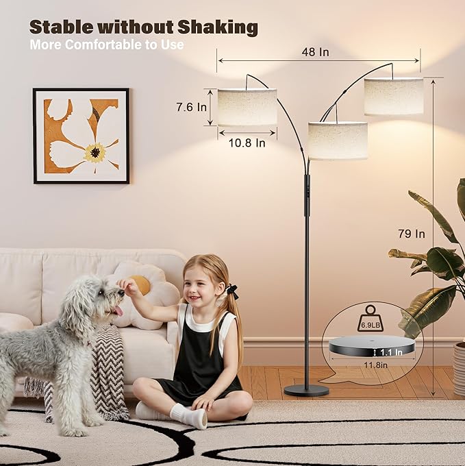 SIBRILLE Upgraded 36W Floor Lamps for Living Room - Super Bright Dimmable Tree Floor Lamp with Remote & Touch Control, Tall Lamp for Living Room Corner, Bedroom, Office